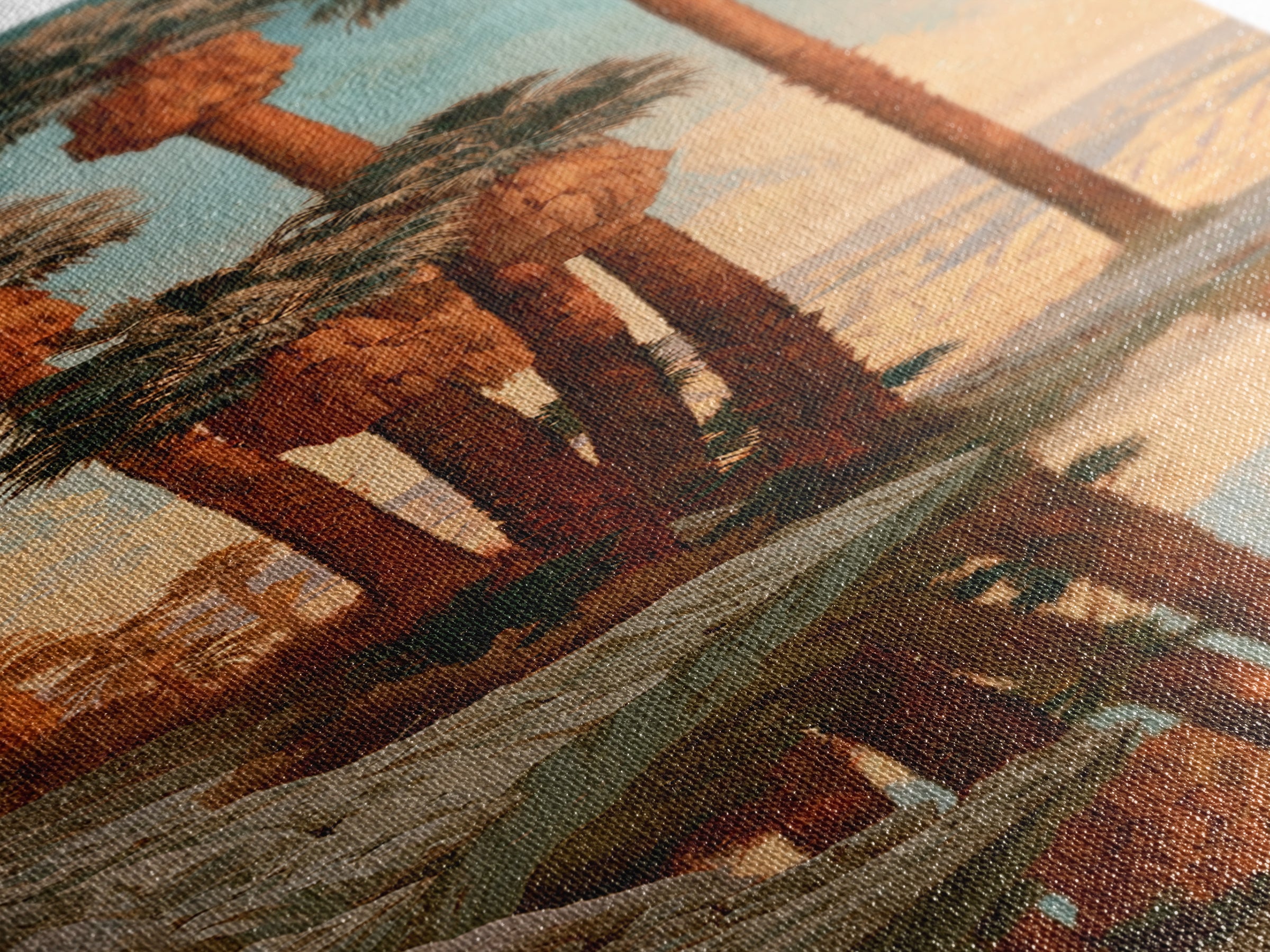 Palm Oasis Reflected Canvas Print, Desert Art, Landscape Art, Southwestern Decor, Fine Art, Desert, Art Print, DES-1x3-27