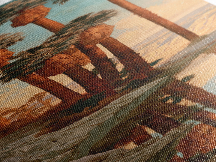 Palm Oasis Reflected Canvas Print, Desert Art, Landscape Art, Southwestern Decor, Fine Art, Desert, Art Print, DES-1x3-27