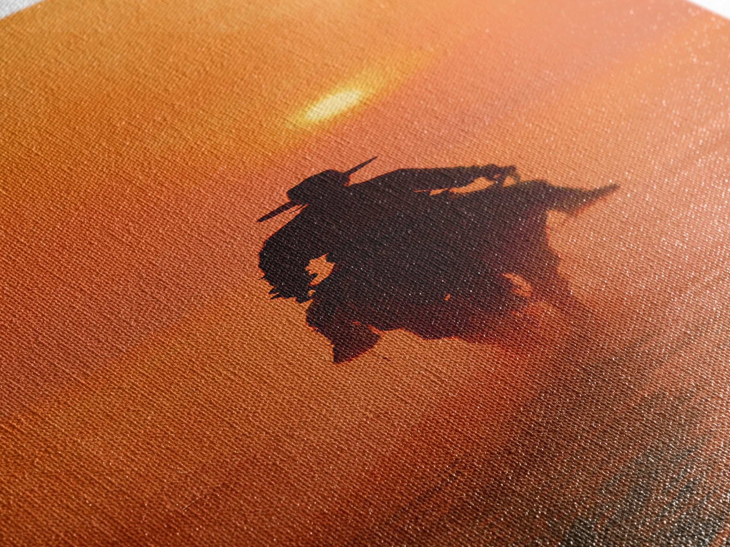 Dusty Horseback Rider at Sunset Canvas Print, Desert Art, Modern Decor, Southwestern Decor, Oil Painting, Desert, Room Decor, DES-1x3-59