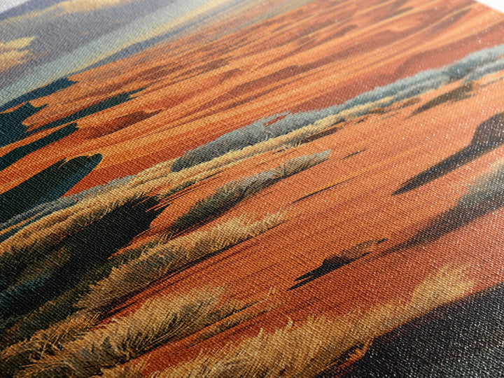 Wind Carved Dune Patterns from Above Framed Canvas Print, Desert Art, Gallery Decor, Southwestern Decor, Oil Painting, Desert, DES-1x3-80
