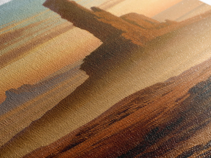 Monument Valley Silhouette Canvas Print, Desert Art, Printable Art, Southwestern Decor, Watercolor Art, Desert, DES-1x3-93