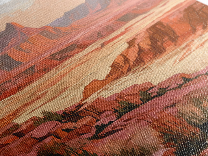 Abstract Mesa Landscape Framed Canvas Print, Desert Art, Original Art, Southwestern Decor, Fine Art, Desert, Landscape Wall Art, DES-2x1-23