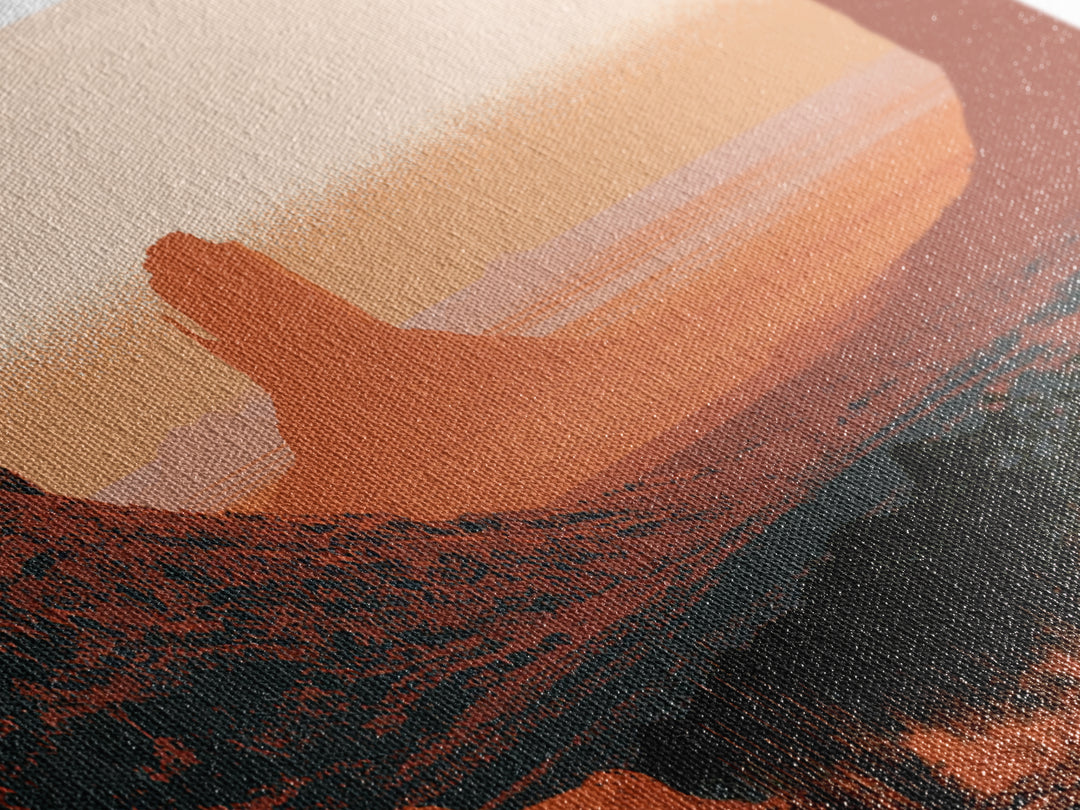 Monument Valley Silhouette Framed Canvas Print, Desert Art, Abstract Wall Art, Southwestern Decor, Desert, Living Room Art, DES-2x1-29