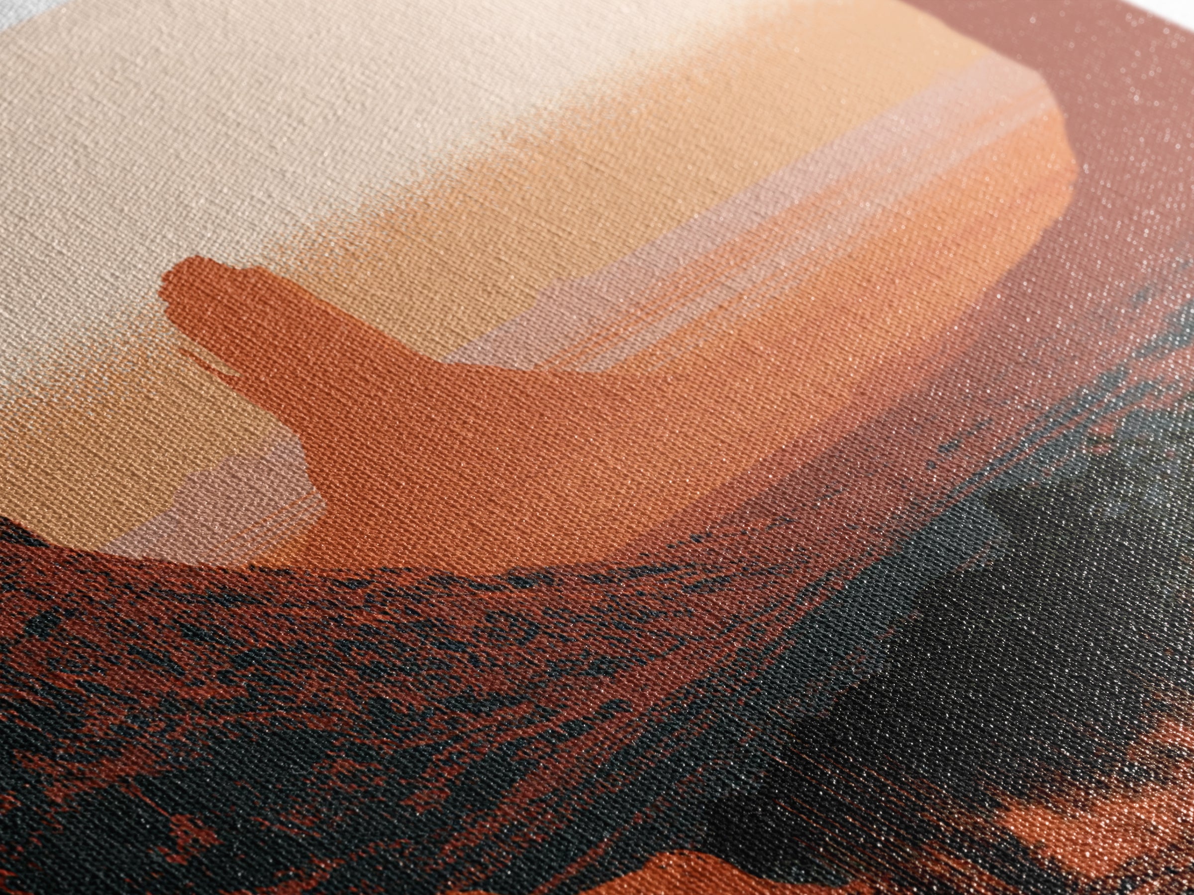 Monument Valley Silhouette Framed Canvas Print, Desert Art, Abstract Wall Art, Southwestern Decor, Desert, Living Room Art, DES-2x1-29