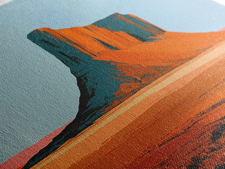 Abstract Mesa Landscape Canvas Print, Desert Art, Watercolor Painting, Southwestern Decor, Fine Art, Desert, Nature Wall Art, DES-2x1-47