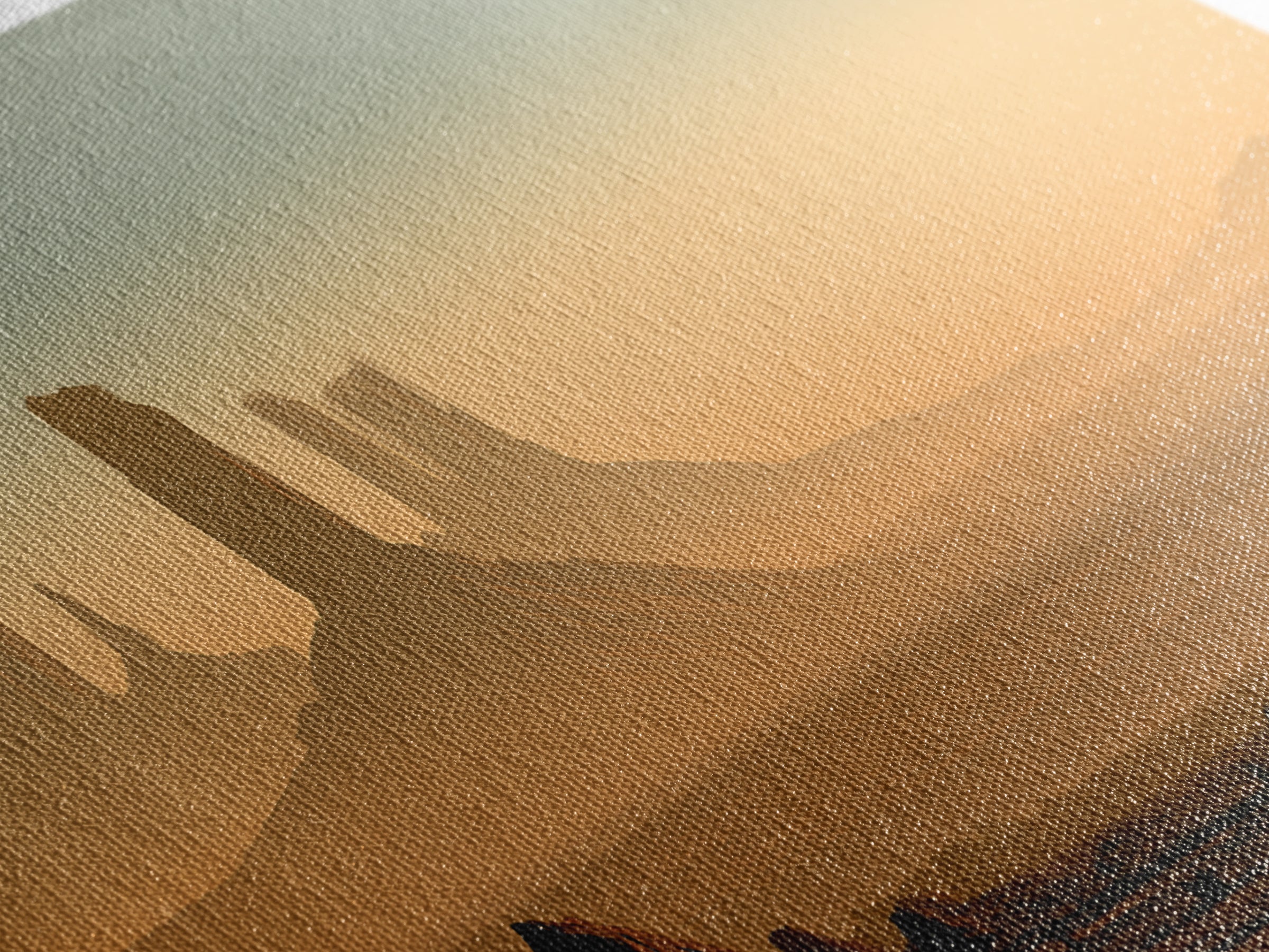 Monument Valley Silhouette Framed Canvas Print, Desert Art, Abstract Wall Art, Southwestern Decor, Desert, Living Room Art, DES-2x1-5