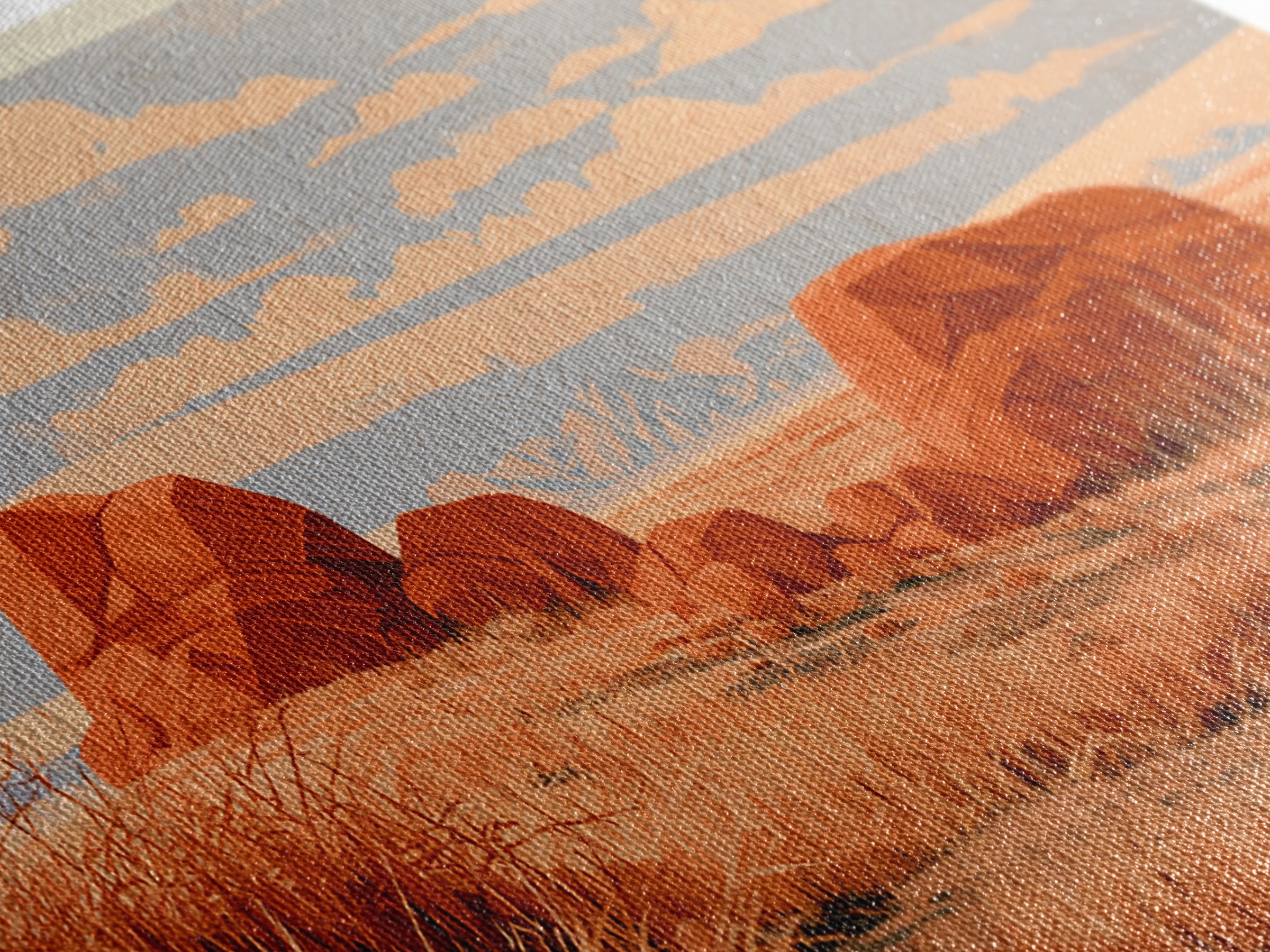 Terracotta and Cream Geometric Landscape Canvas Print, Desert Art, Print, Southwestern Decor, Desert, Watercolor Painting, DES-2x1-62