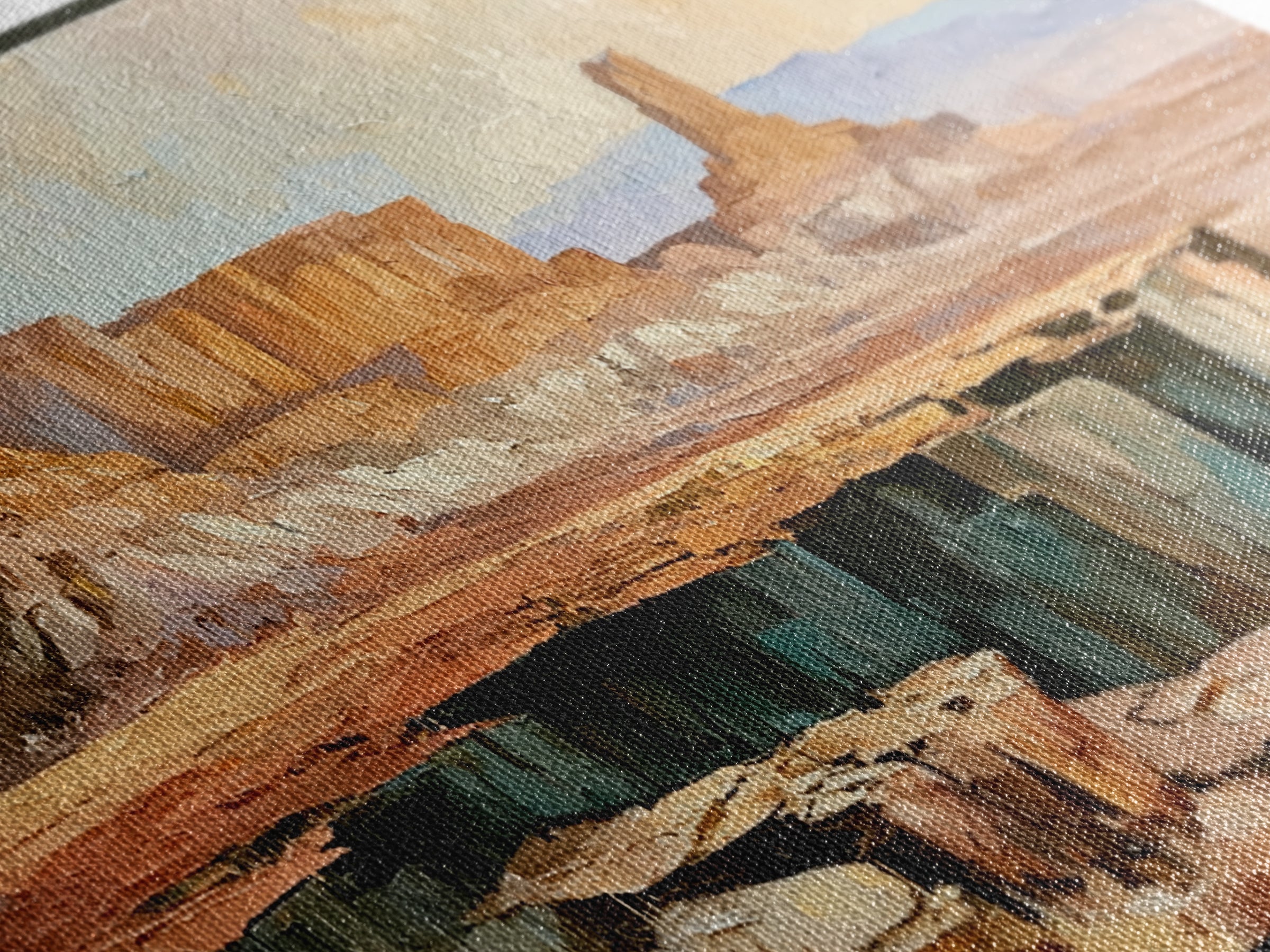 Abstract Mesa Landscape Canvas Print, Desert Art, Living Room Art, Southwestern Decor, Fine Art, Desert, Contemporary Art, DES-2x1-71