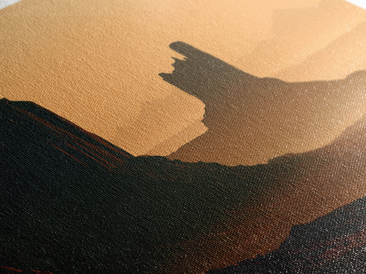 Monument Valley Silhouette Canvas Print, Desert Art, Bedroom Wall Art, Southwestern Decor, Fine Art, Desert, Fine Art Print, DES-2x1-77