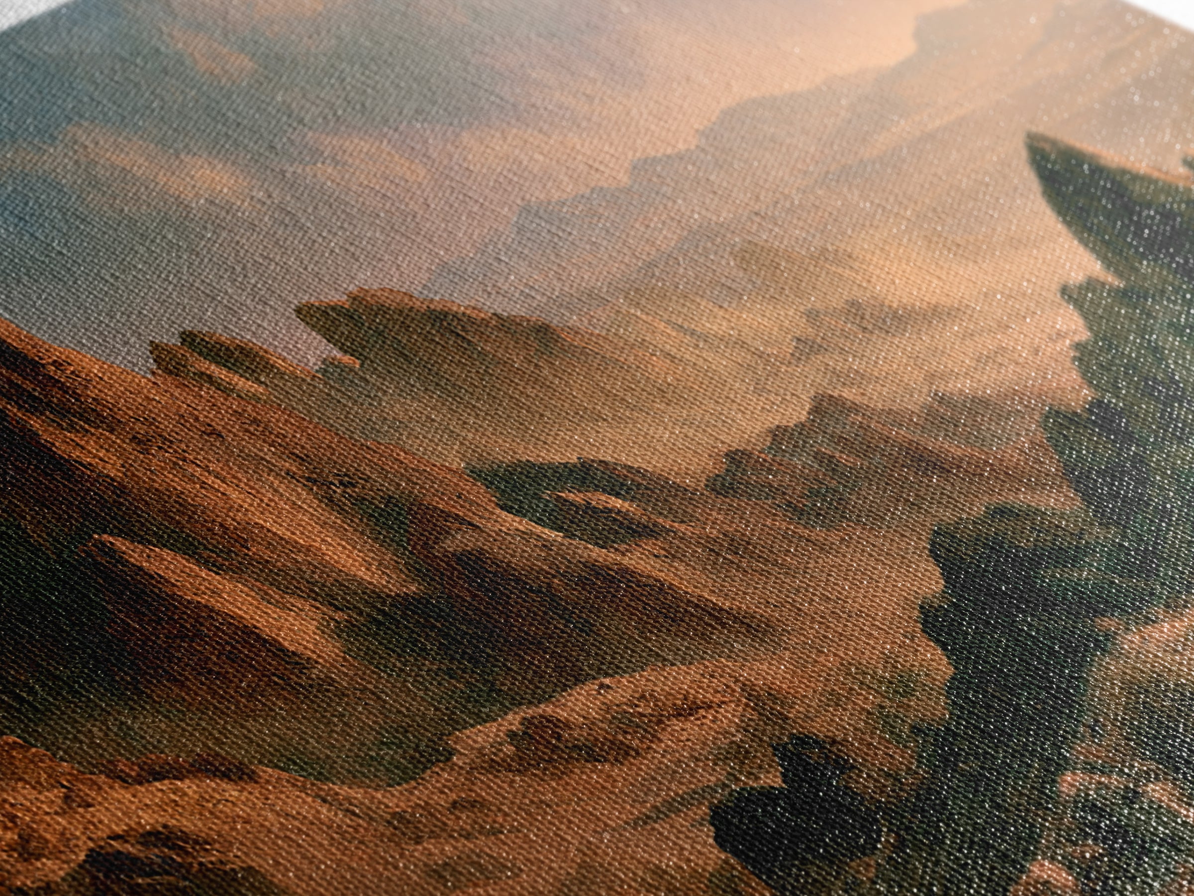 Ancient Desert Petroglyph Design Canvas Print, Desert Art, Landscape Wall Art, Southwestern Decor, Oil Painting, Desert, DES-2x1-89