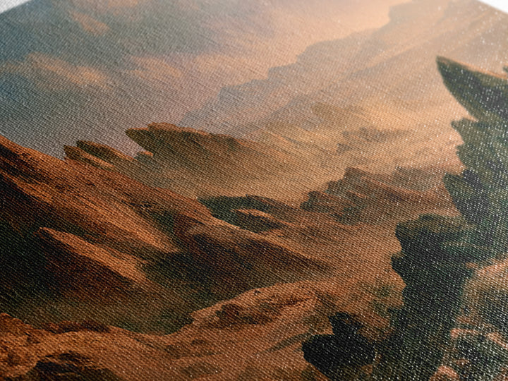 Ancient Desert Petroglyph Design Canvas Print, Desert Art, Landscape Wall Art, Southwestern Decor, Oil Painting, Desert, DES-2x1-89