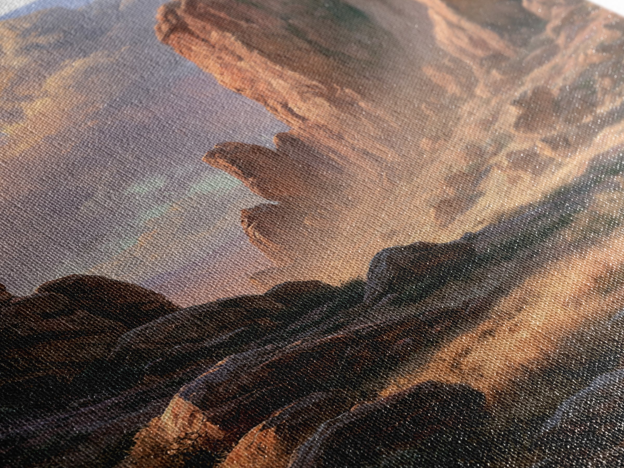 Sandstone Canyon with Dramatic Light Beam Framed Canvas Print, Desert Art, Contemporary Art, Southwestern Decor, Desert, DES-2x3-24