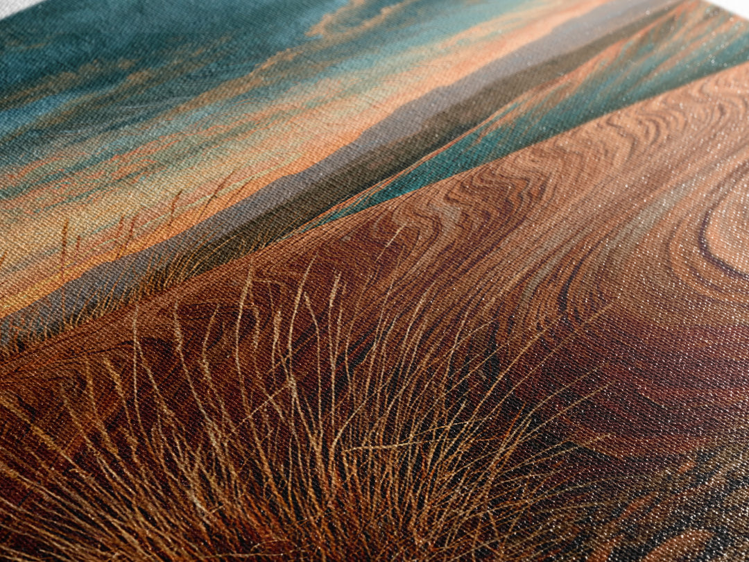 Wind Carved Dune Patterns from Above Framed Canvas Print, Desert Art, Gallery Decor, Southwestern Decor, Oil Painting, Desert, DES-2x3-28