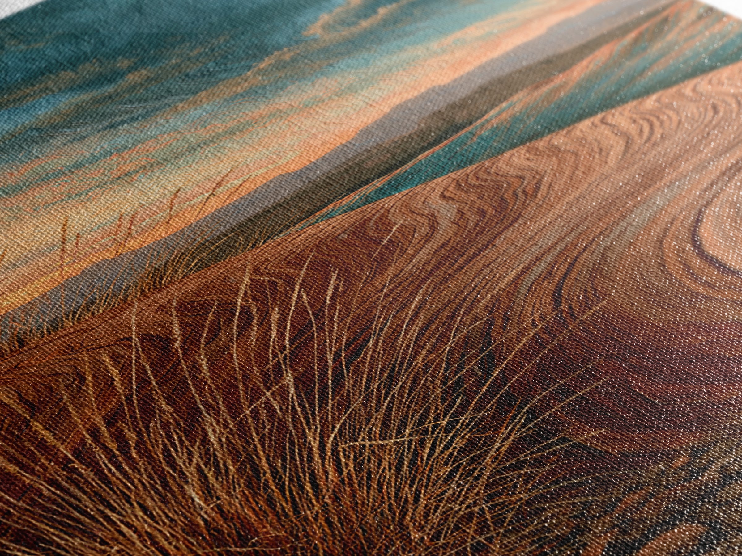 Wind Carved Dune Patterns from Above Framed Canvas Print, Desert Art, Gallery Decor, Southwestern Decor, Oil Painting, Desert, DES-2x3-28