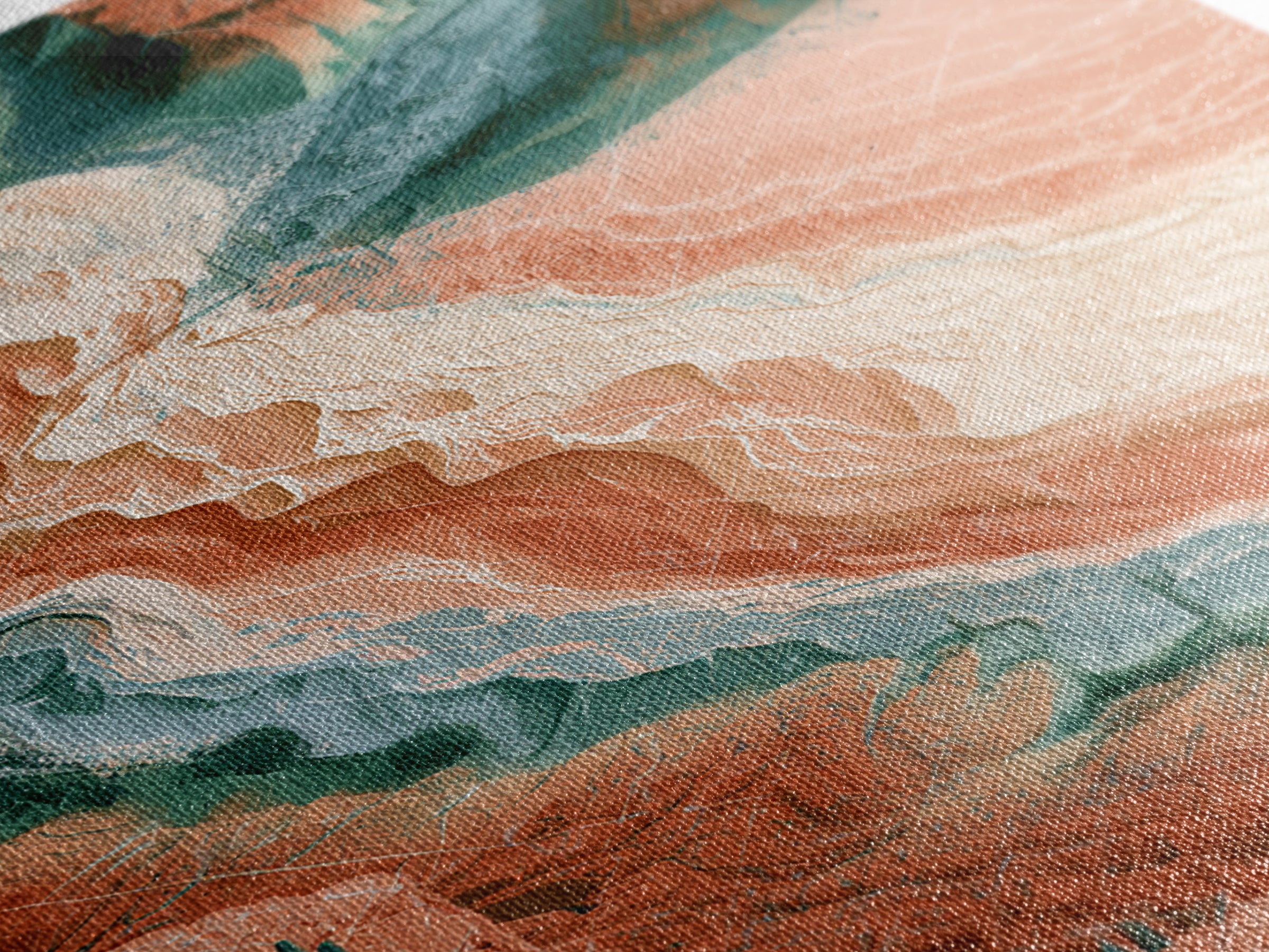 Wind Carved Dune Patterns from Above Framed Canvas Print, Desert Art, Original Painting, Southwestern Decor, Fine Art, Desert, DES-2x3-4