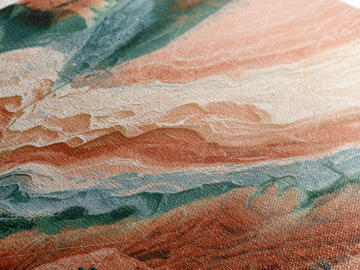 Wind Carved Dune Patterns from Above Framed Canvas Print, Desert Art, Original Painting, Southwestern Decor, Fine Art, Desert, DES-2x3-4