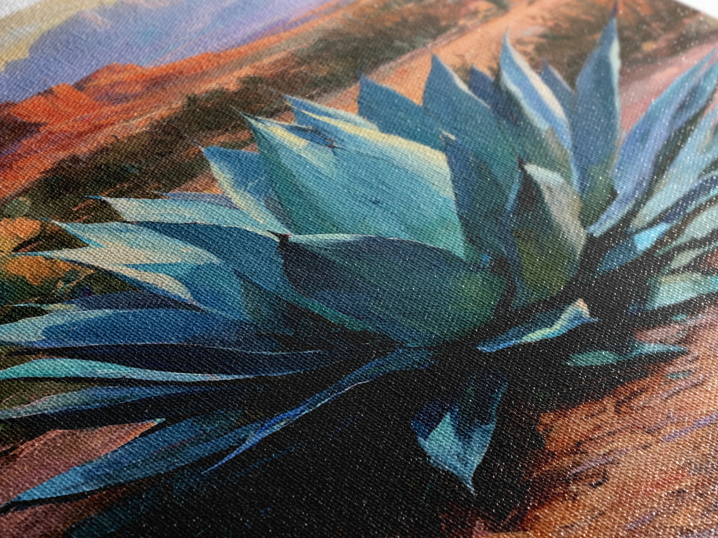 Agave Plant Closeup Framed Canvas Print, Desert Art, Wall Art Prints, Southwestern Decor, Fine Art, Desert, Boho Decor, DES-2x3-56