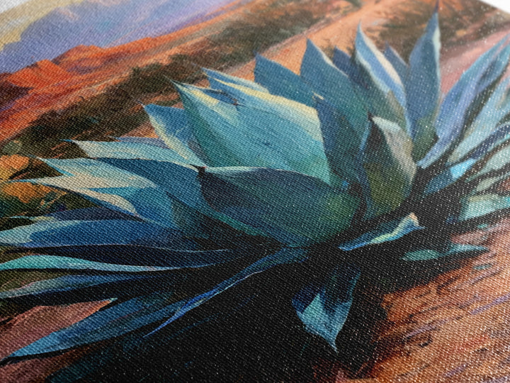 Agave Plant Closeup Framed Canvas Print, Desert Art, Wall Art Prints, Southwestern Decor, Fine Art, Desert, Boho Decor, DES-2x3-56
