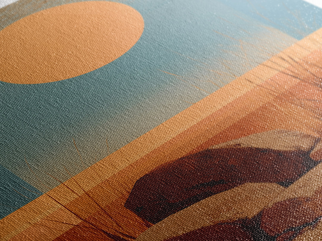 Minimal Beige Sun Framed Canvas Print, Desert Art, Digital Prints, Southwestern Decor, Oil Painting, Desert, Boho Wall Art, DES-2x3-6