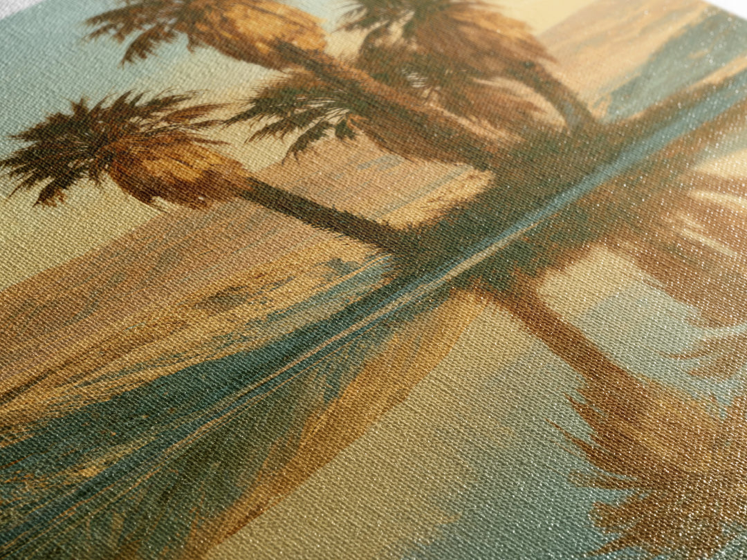 Palm Oasis Reflected Canvas Print, Desert Art, Living Room Art, Southwestern Decor, Oil Painting, Desert, Contemporary Art, DES-2x3-71