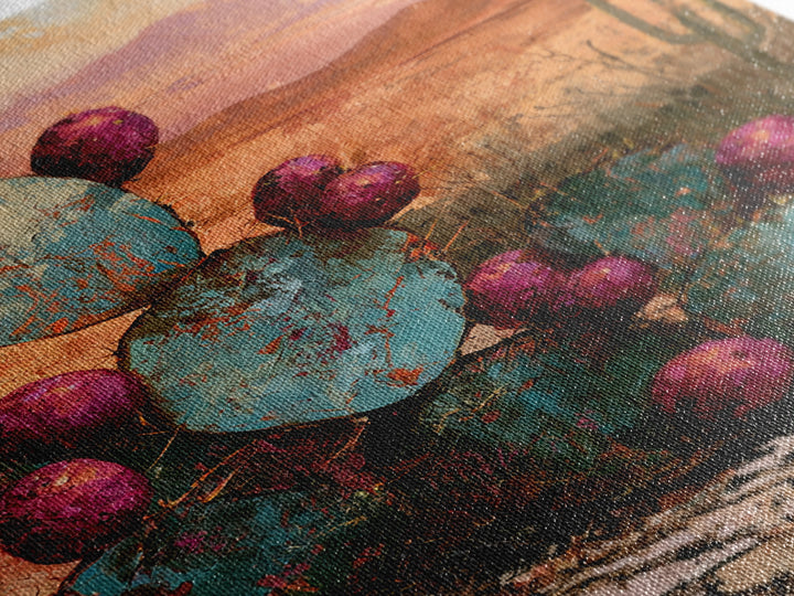 Prickly Pear Cactus Framed Canvas Print, Desert Art, Nature Wall Art, Southwestern Decor, Fine Art, Desert, Home Decor, DES-2x3-75