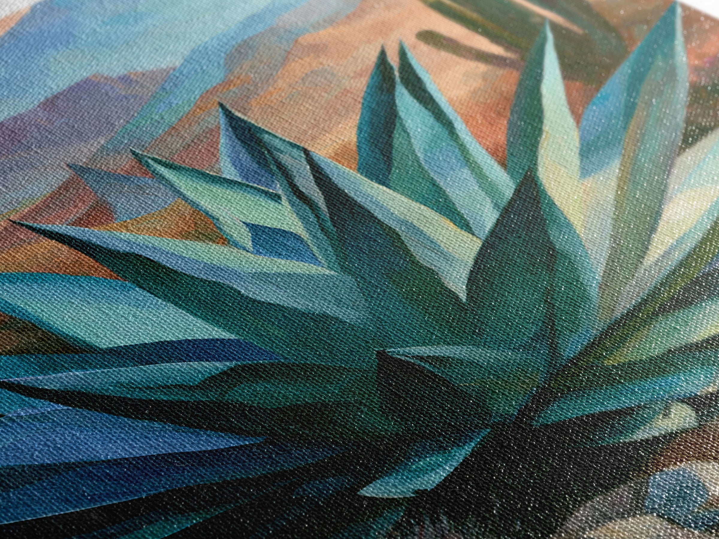 Agave Plant Closeup Framed Canvas Print, Desert Art, Art Print, Southwestern Decor, Fine Art, Desert, Original Painting, DES-2x3-8