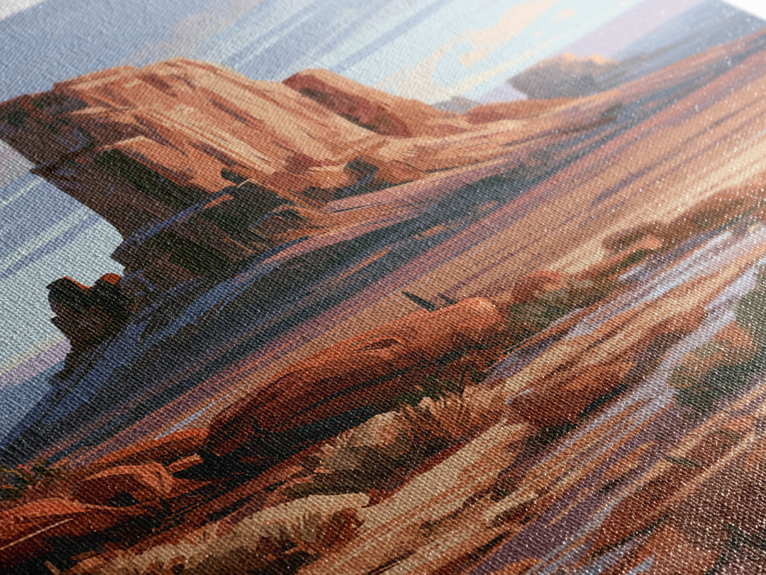Abstract Mesa Landscape Framed Canvas Print, Desert Art, Art Print, Southwestern Decor, Fine Art, Desert, Original Painting, DES-2x3-83