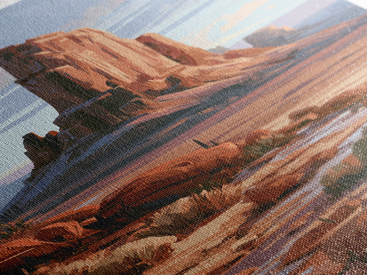 Abstract Mesa Landscape Framed Canvas Print, Desert Art, Art Print, Southwestern Decor, Fine Art, Desert, Original Painting, DES-2x3-83