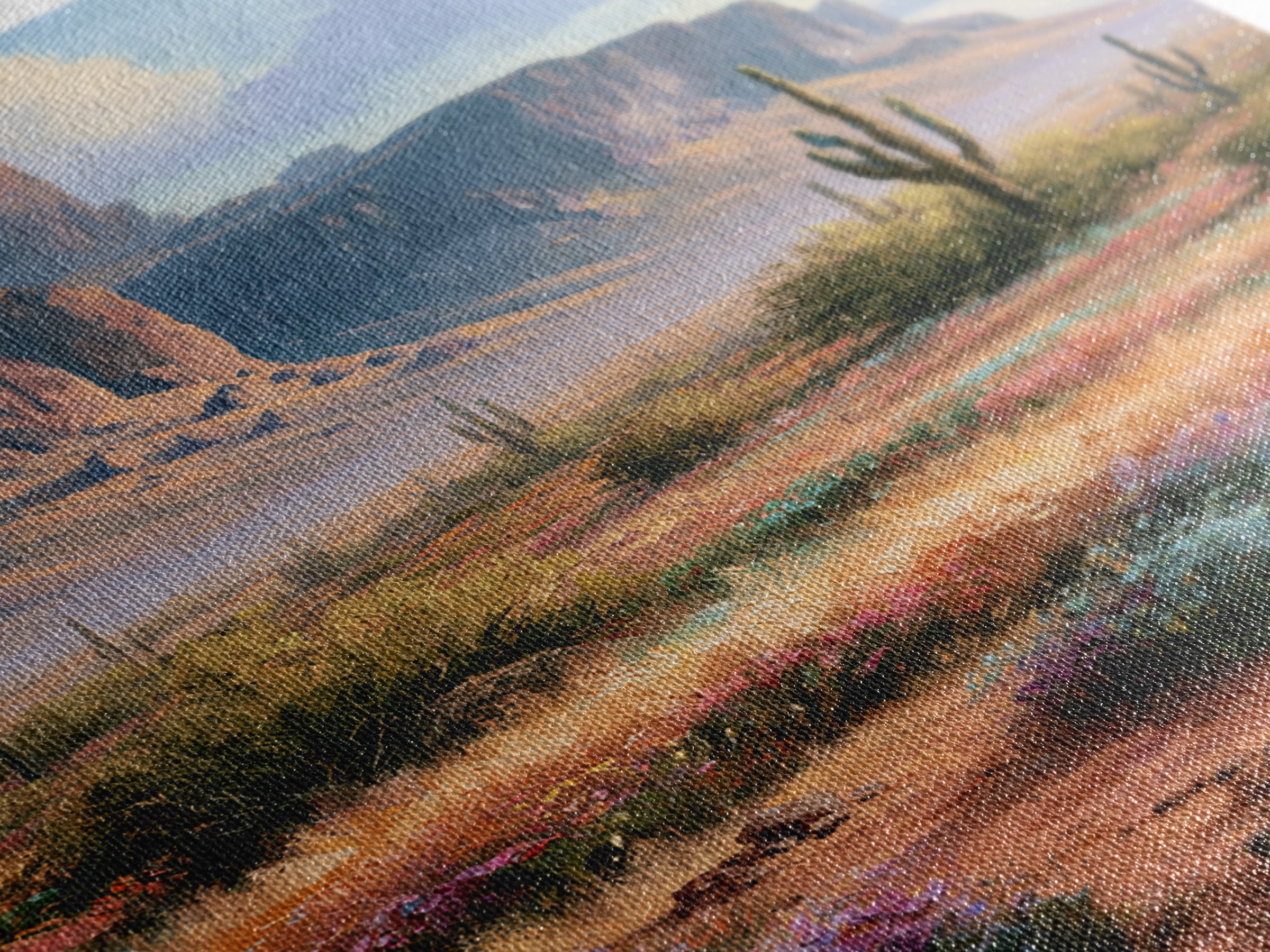 Desert Wildflowers After Spring Rain Framed Canvas Print, Desert Art, Wall Art, Southwestern Decor, Watercolor Art, Desert, DES-2x3-84