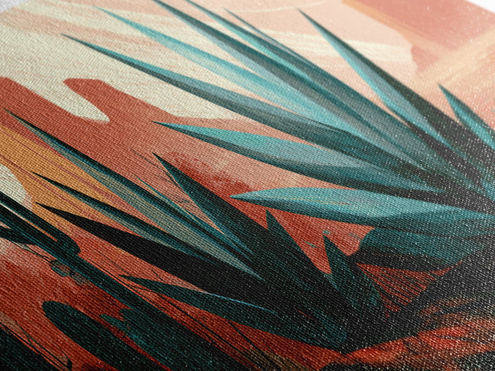 Agave Plant Closeup Canvas Print, Desert Art, Bedroom Wall Art, Southwestern Decor, Watercolor Art, Desert, Fine Art Print, DES-3x1-16