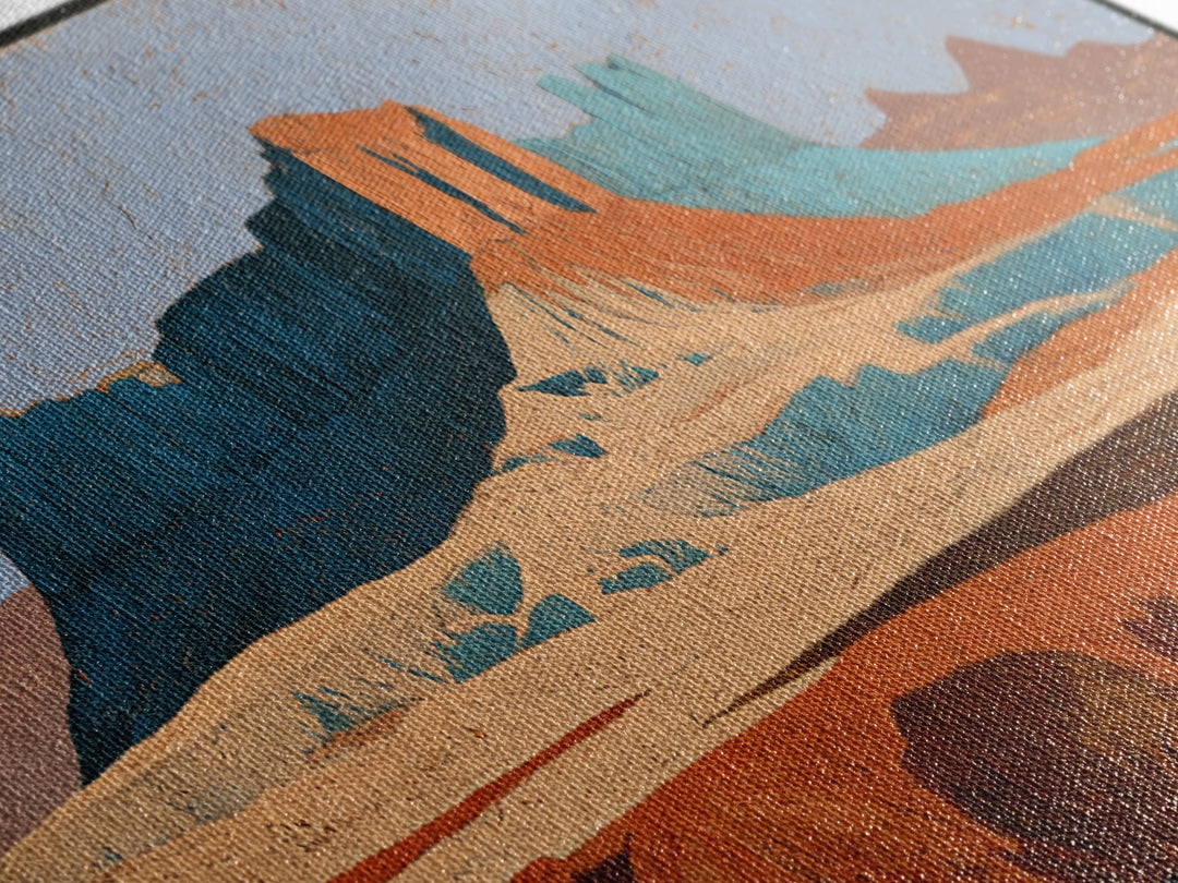 Abstract Mesa Landscape Canvas Print, Desert Art, Minimalist Decor, Southwestern Decor, Fine Art, Desert, Boho, Original Art, DES-3x1-19
