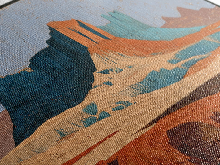 Abstract Mesa Landscape Canvas Print, Desert Art, Minimalist Decor, Southwestern Decor, Fine Art, Desert, Boho, Original Art, DES-3x1-19