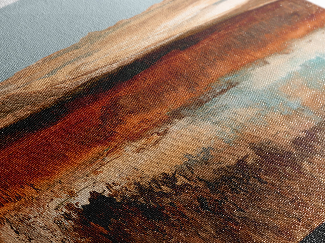 Abstract Heatwave Horizon Framed Canvas Print, Desert Art, Fine Art Print, Southwestern Decor, Oil Painting, Desert, DES-3x1-53