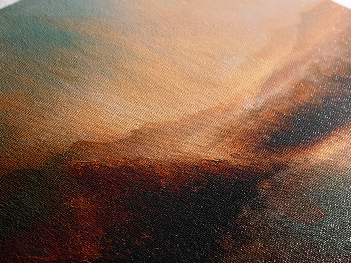 Abstract Heatwave Horizon Framed Canvas Print, Desert Art, Fine Art Print, Southwestern Decor, Oil Painting, Desert, DES-3x1-77
