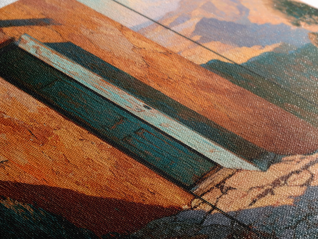 Adobe Doorway with Turquoise Shadow Canvas Print, Desert Art, Southwestern Decor, Oil Painting, Desert, Printable Art, DES-3x1-93