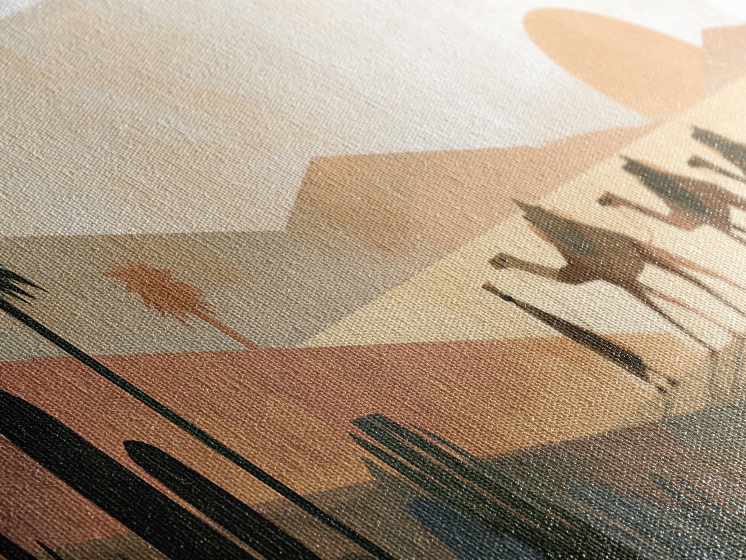 Camel Caravan Crossing Golden Dunes Canvas Print, Desert Art, Watercolor Painting, Southwestern Decor, Fine Art, Desert, DES-3x1-95