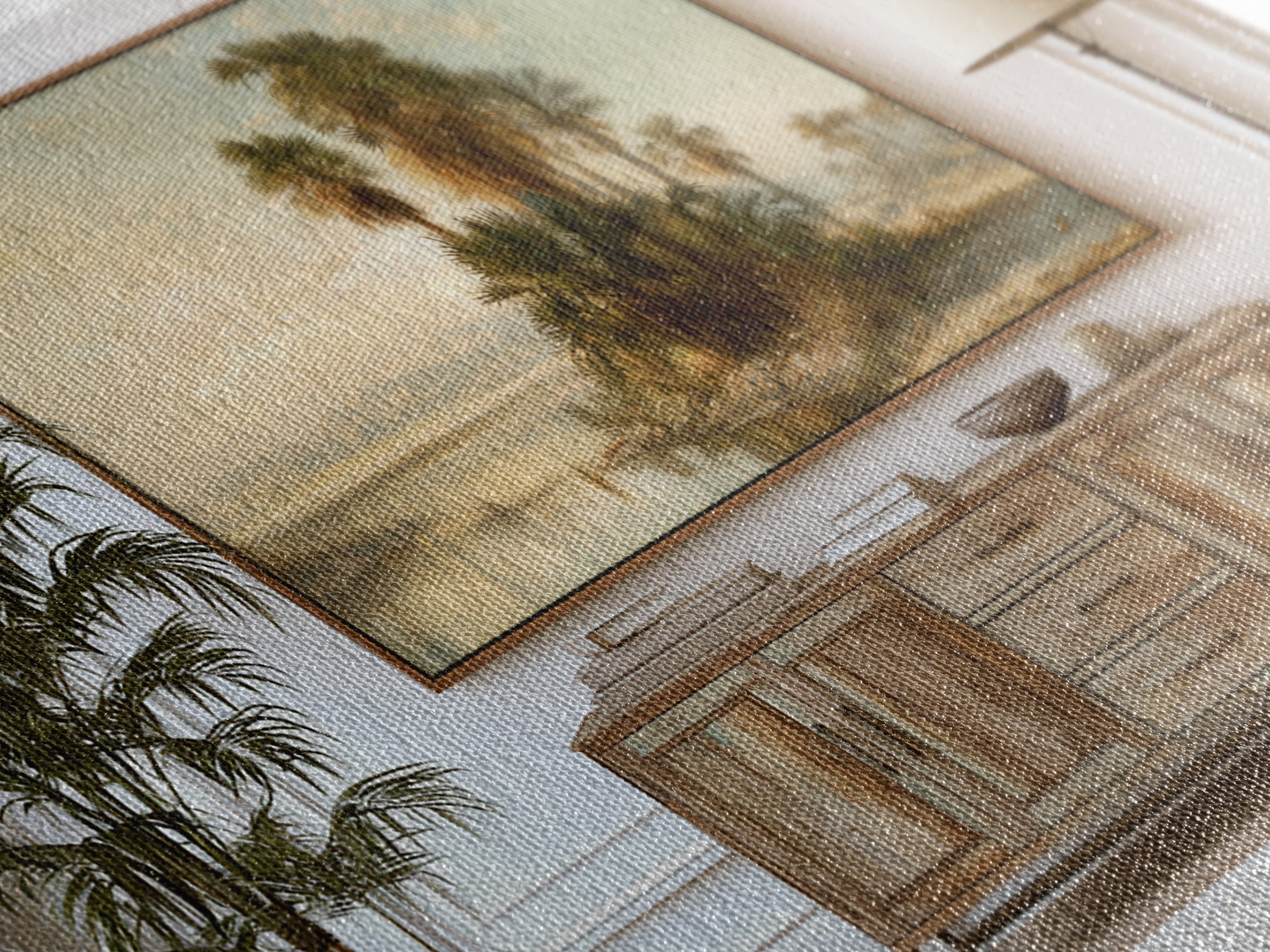 Palm Oasis Reflected Canvas Print, Desert Art, Large Wall Art, Southwestern Decor, Fine Art, Desert, Western Wall Art, DES-3x2-43