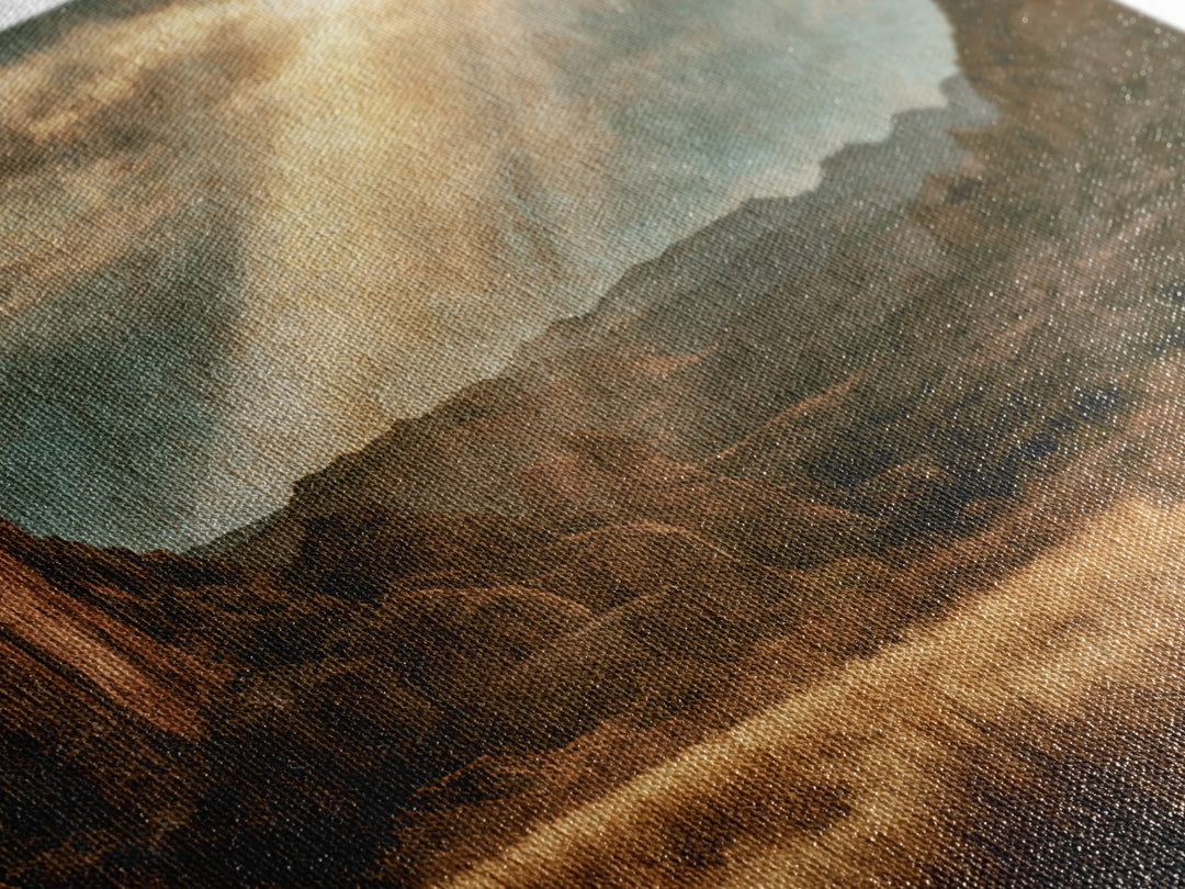 Sandstone Canyon with Dramatic Light Beam Canvas Print, Desert Art, Oil Painting, Southwestern Decor, Desert, Bedroom Wall Art, DES-3x2-68