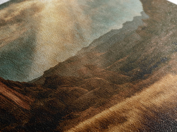 Sandstone Canyon with Dramatic Light Beam Canvas Print, Desert Art, Oil Painting, Southwestern Decor, Desert, Bedroom Wall Art, DES-3x2-68