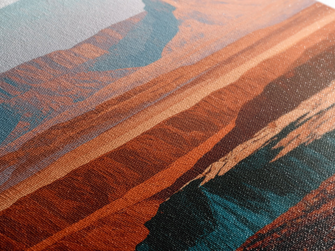 Abstract Mesa Landscape Framed Canvas Print, Desert Art, Western Wall Art, Southwestern Decor, Desert, Statement Artwork, DES-3x2-7