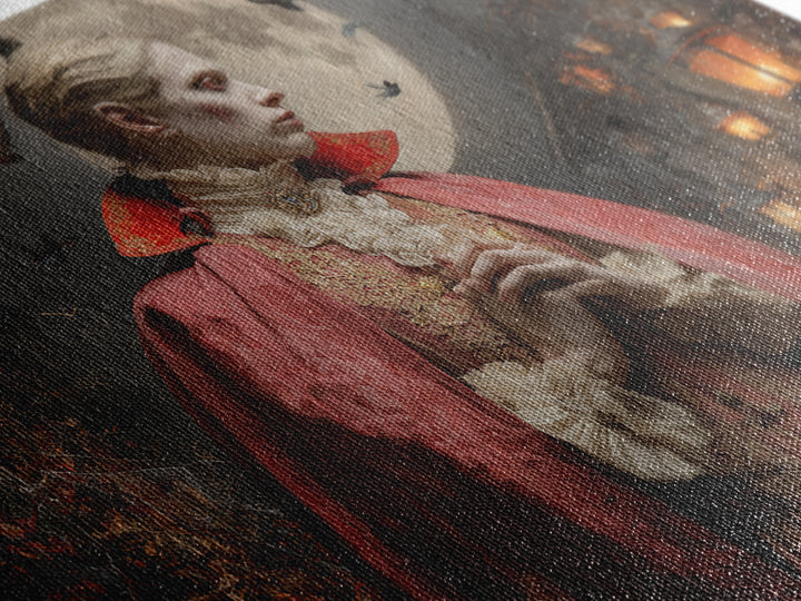 The Crimson Vampire, Landscape Wall Art, Dark Fantasy Wall Art, Canvas Print, Halloween Wall Decor, Gothic Home Decor, Seasonal Home Decor