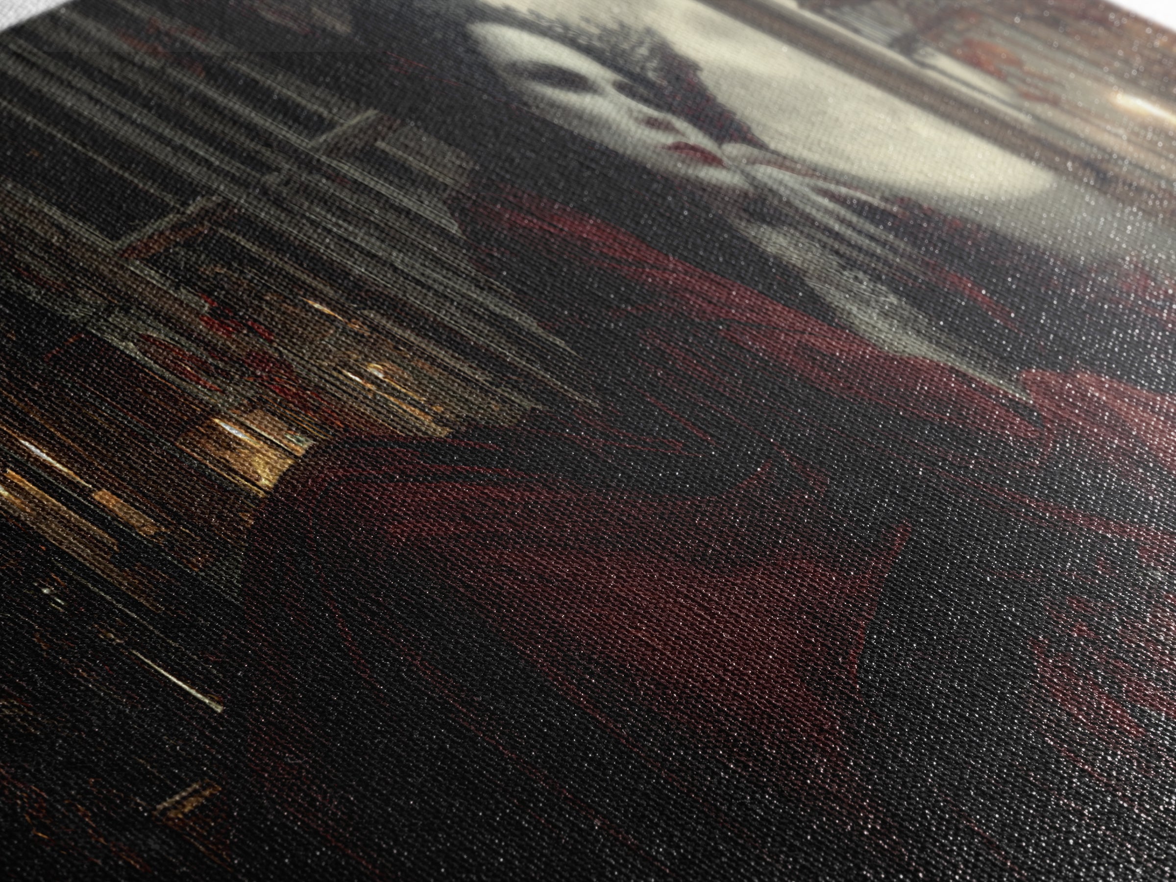 The Crimson Vampire, Extra Wide Wall Art, Dark Fantasy Wall Art, Canvas Print, Halloween Wall Decor, Gothic Home Decor, Spooky Wall Decor