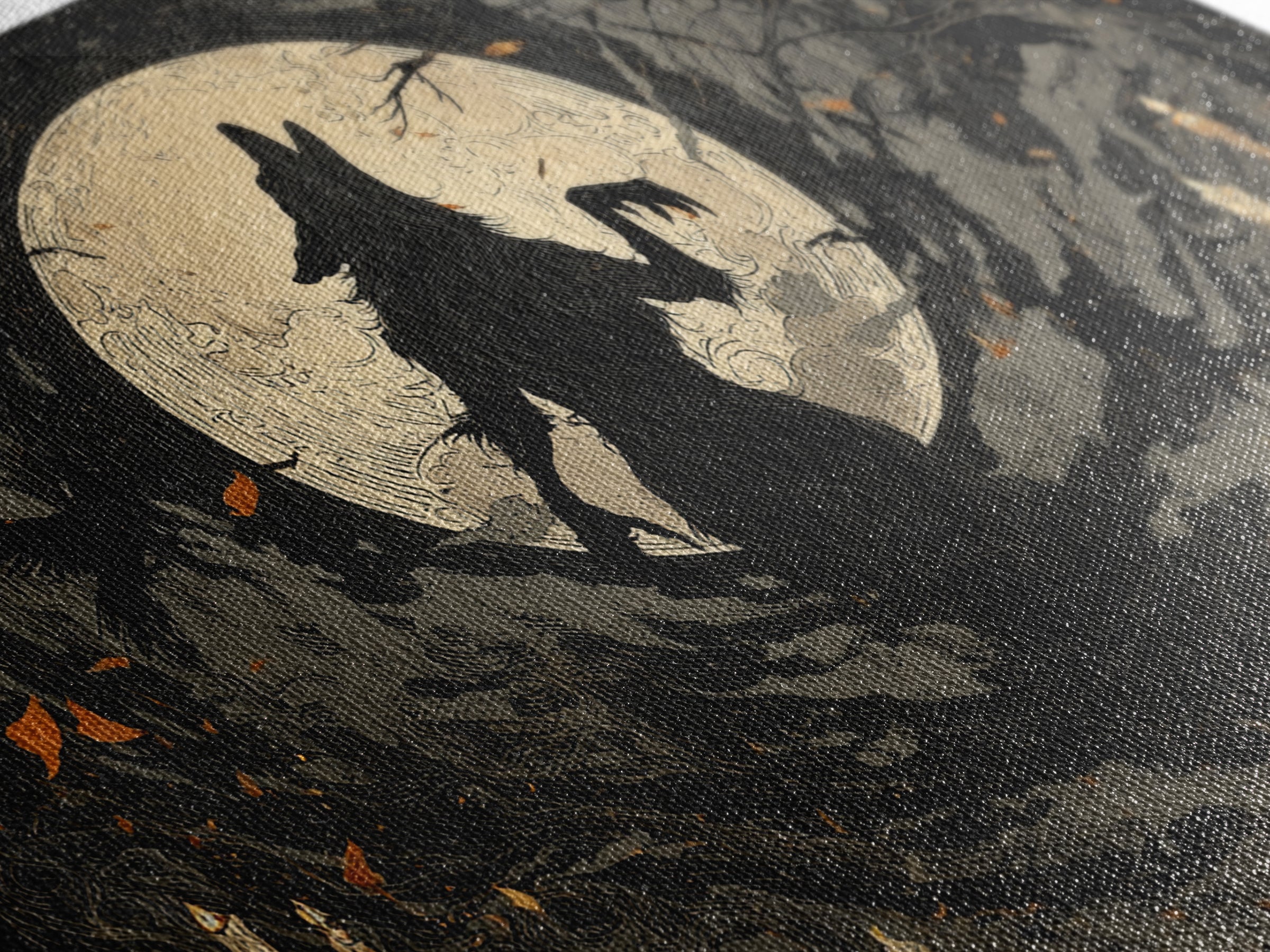 The Moon-Cursed Werewolf, Landscape Wall Art, Dark Halloween Decor, Canvas Print, Halloween Wall Decor, Gothic Home Decor