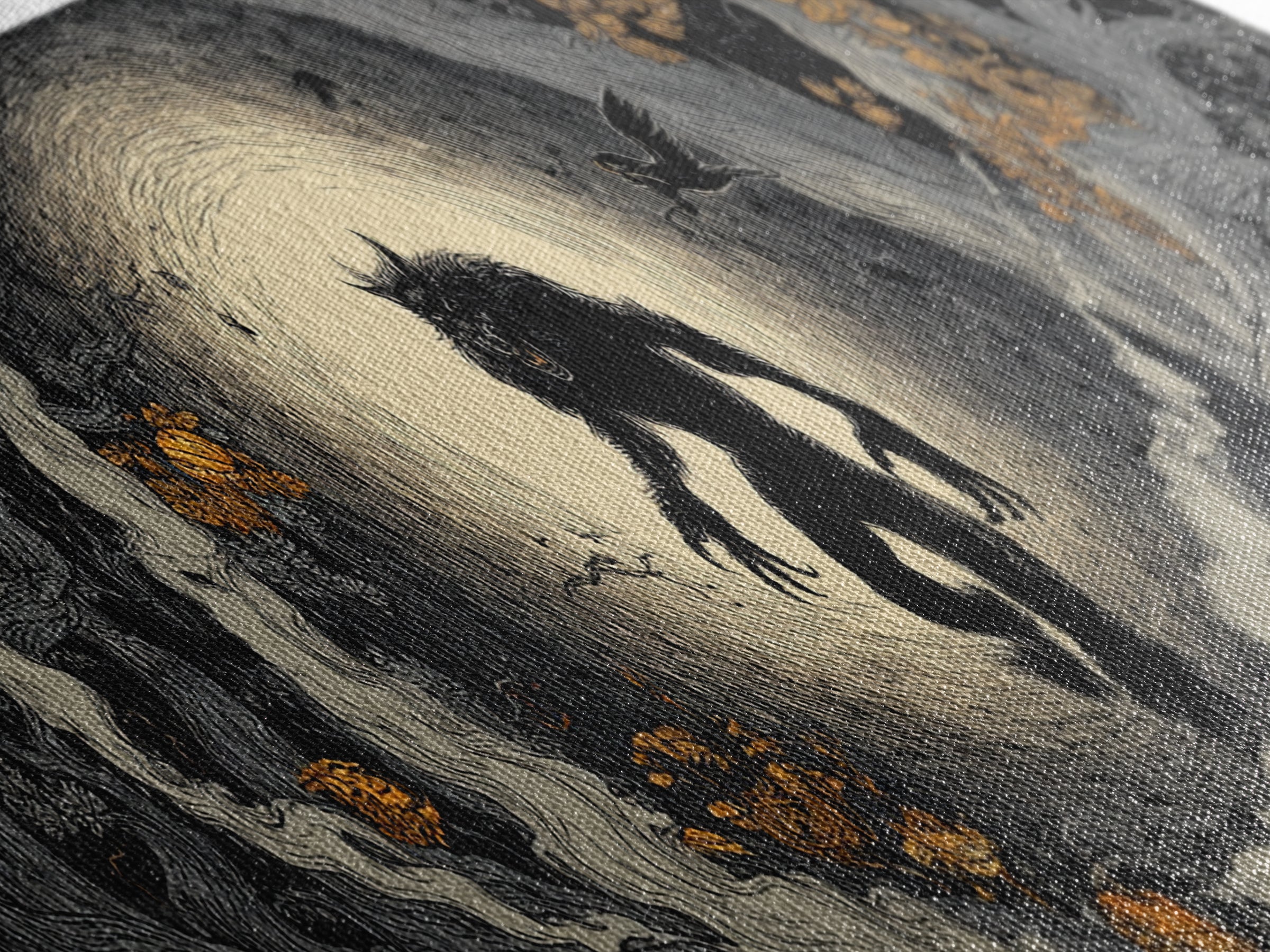 The Moon-Cursed Werewolf, Extra Wide Wall Art, Spooky Home Decor, Canvas Print, Halloween Wall Decor, Gothic Home Decor, Horror Wall Art