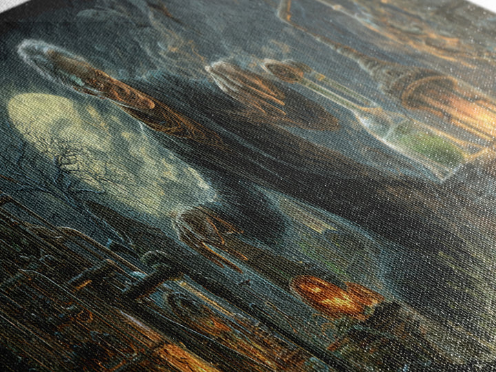 The Mad Alchemist, Extra Wide Wall Art, Dark Fantasy Wall Art, Canvas Print, Halloween Wall Decor, Gothic Home Decor, Halloween Decor