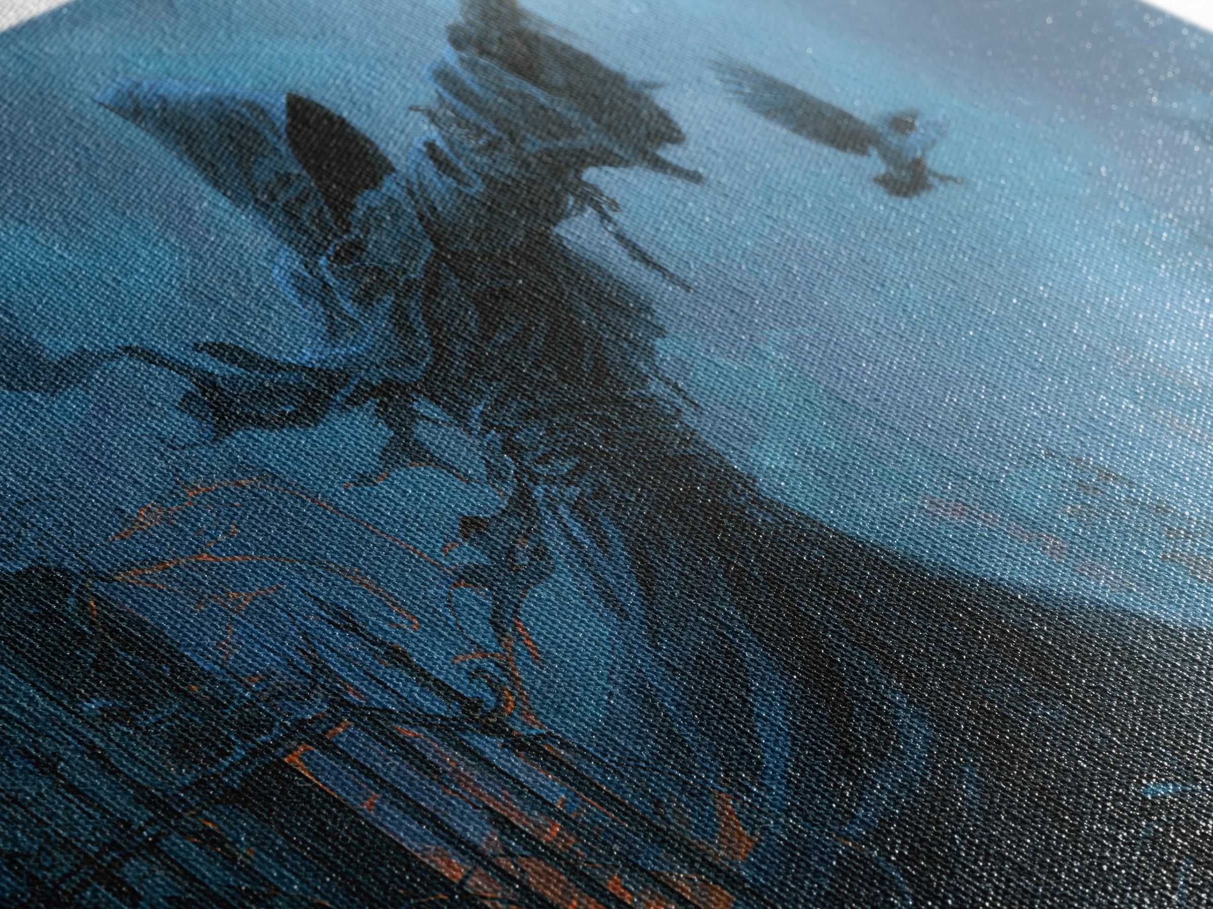 The Raven Keeper, Wide Panoramic Art, Dark Halloween Decor, Canvas Print, Halloween Wall Decor, Gothic Home Decor, Horror Wall Art