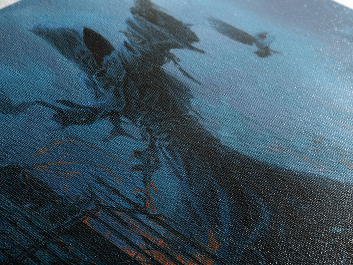 The Raven Keeper, Wide Panoramic Art, Dark Halloween Decor, Canvas Print, Halloween Wall Decor, Gothic Home Decor, Horror Wall Art