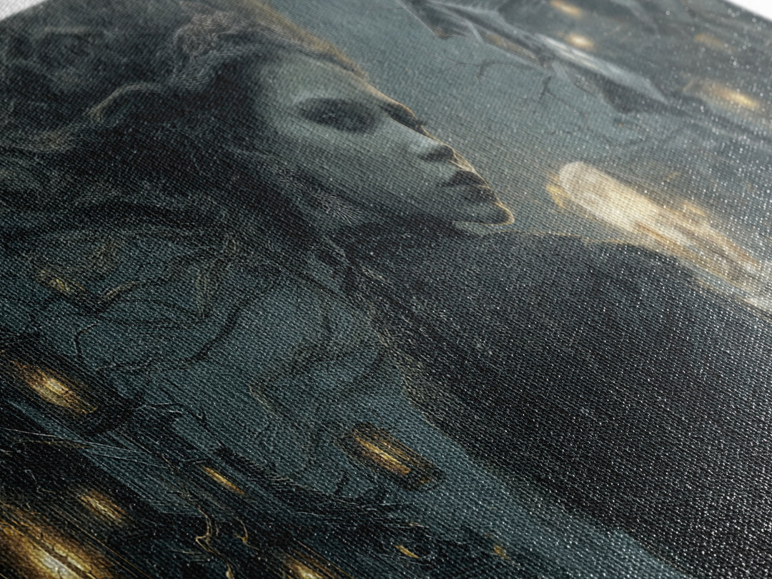 The Banshee Singer, Wide Panoramic Art, Macabre Wall Art, Framed Canvas Print, Halloween Wall Decor, Gothic Home Decor, Spooky Wall Decor