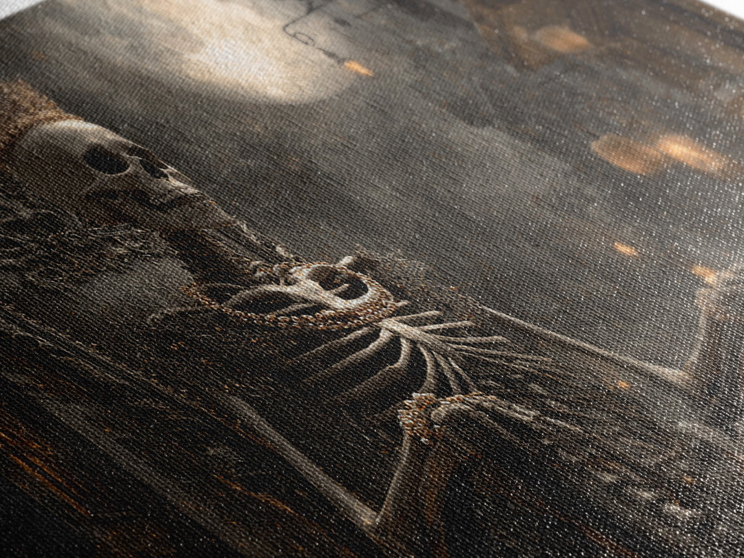 The Bone Queen, Wide Panoramic Art, Dark Halloween Decor, Canvas Print, Halloween Wall Decor, Gothic Home Decor, Collectible Wall Decor