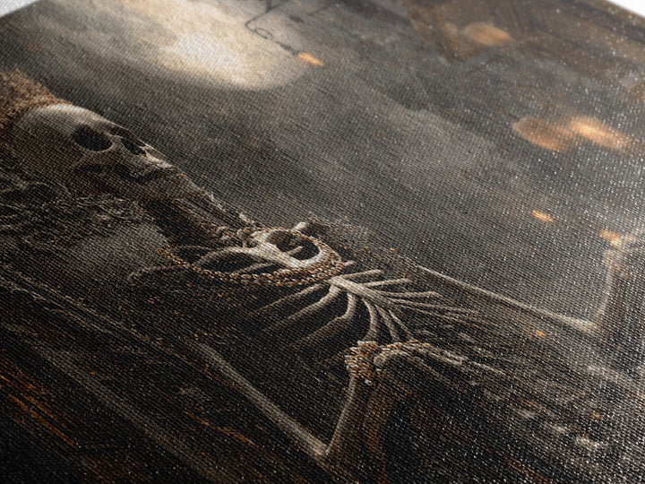 The Bone Queen, Wide Panoramic Art, Dark Halloween Decor, Canvas Print, Halloween Wall Decor, Gothic Home Decor, Collectible Wall Decor